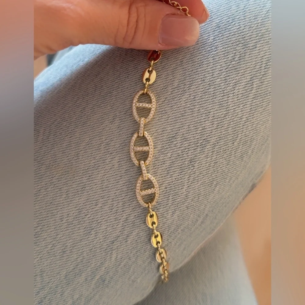 Restock 🔥 14K Gold Plated Mariner Link Chain Bracelet | Adjustable Waterproof